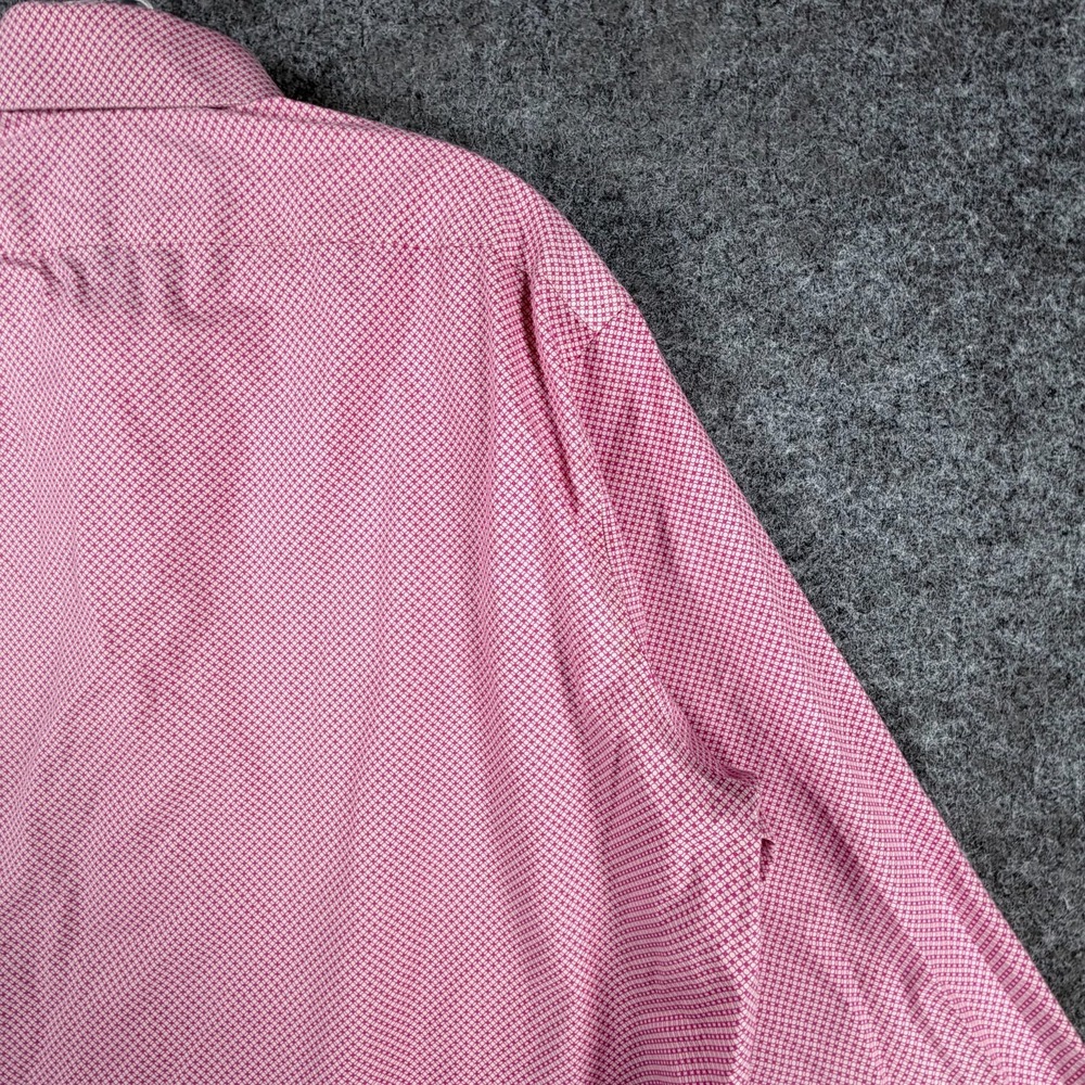 Calvin Klein Steel+ Dress Shirt Mens L PinK Geometric Stretch Non Iron Slim Fit - Picture 11 of 16